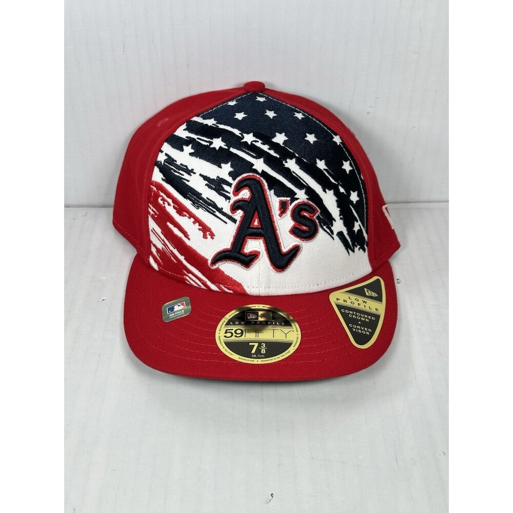 Size 7 3/8 New Era Oakland Athletics 4th of July Low Profile 59FIFTY Hat Cap